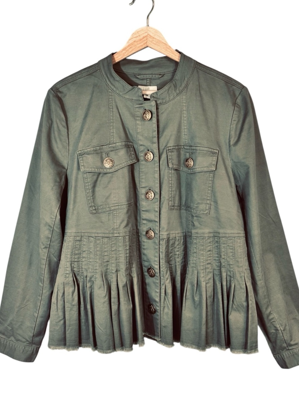 J. Jill Army Green Peplum Jacket Medium NWT - Picture 3 of 8